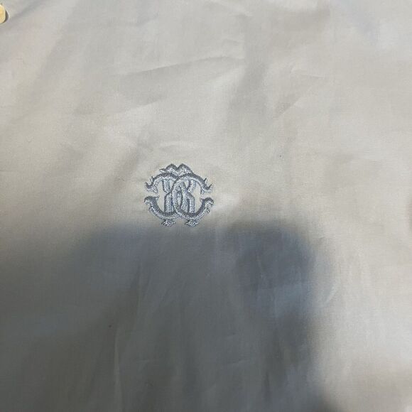 Roberto Cavalli Button Up Shirt Embroidered Long Sleeve Blue Mens Size Med-large - Picture 3 of 16